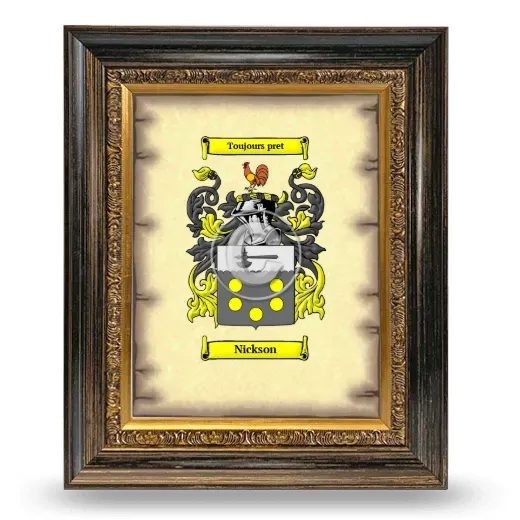 Nickson Coat of Arms Framed - Heirloom