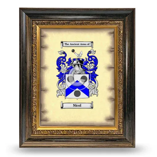 Nicol Coat of Arms Framed - Heirloom