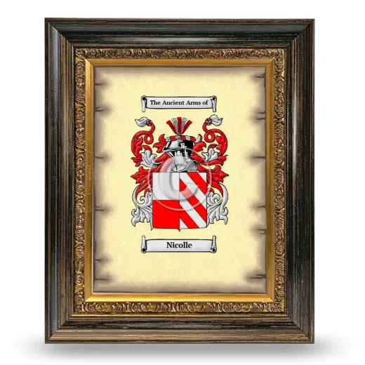 Nicolle Coat of Arms Framed - Heirloom
