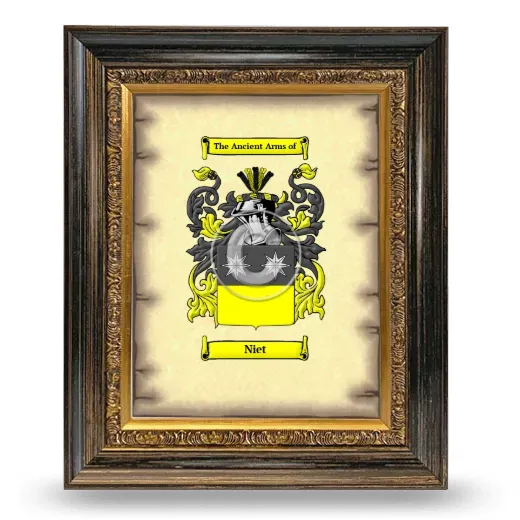 Niet Coat of Arms Framed - Heirloom