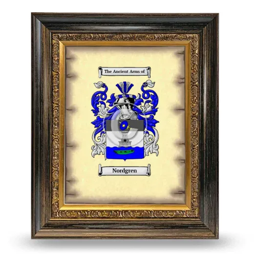 Nordgren Coat of Arms Framed - Heirloom