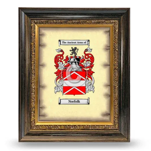 Norfolk Coat of Arms Framed - Heirloom
