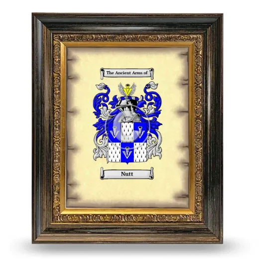 Nutt Coat of Arms Framed - Heirloom