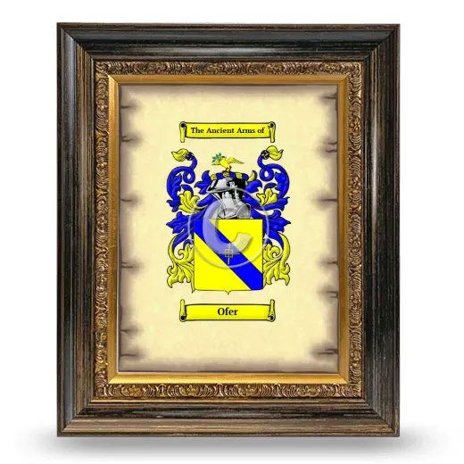 Ofer Coat of Arms Framed - Heirloom