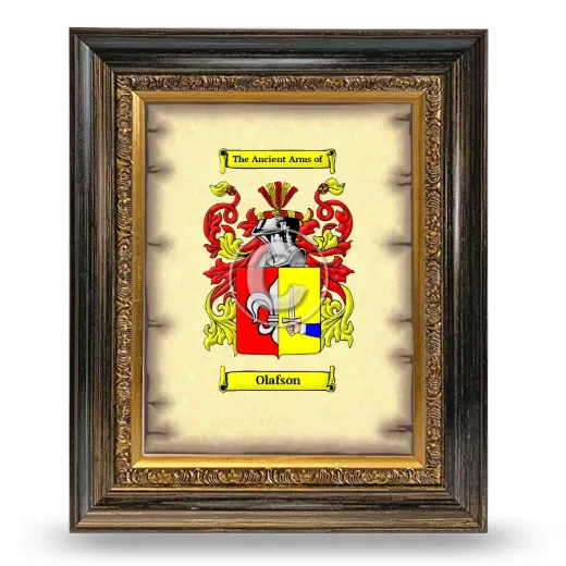 Olafson Coat of Arms Framed - Heirloom