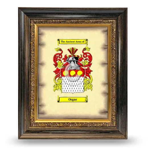 Orgar Coat of Arms Framed - Heirloom