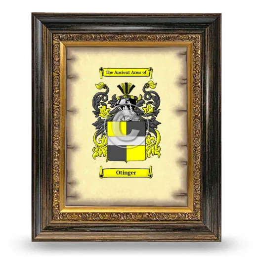 Otinger Coat of Arms Framed - Heirloom
