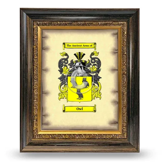 Owl Coat of Arms Framed - Heirloom