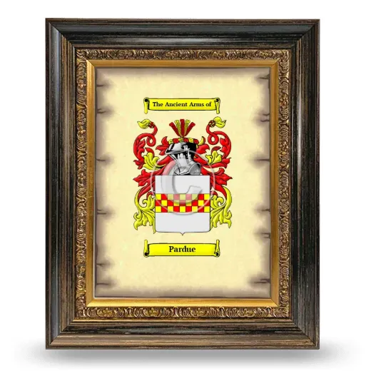 Pardue Coat of Arms Framed - Heirloom