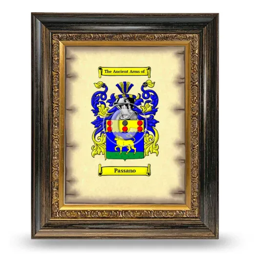 Passano Coat of Arms Framed - Heirloom