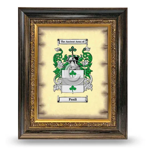 Pauli Coat of Arms Framed - Heirloom