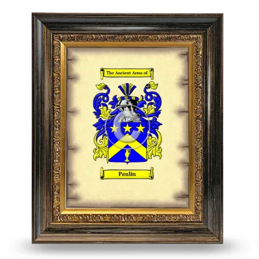 Paulin Coat of Arms Framed - Heirloom