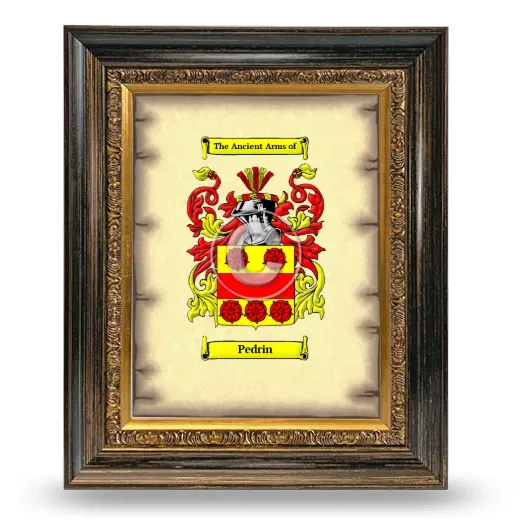 Pedrin Coat of Arms Framed - Heirloom