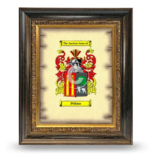 Peloso Coat of Arms Framed - Heirloom