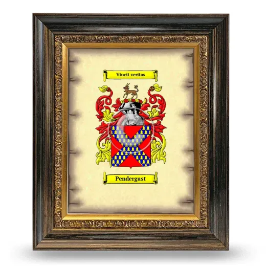 Pendergast Coat of Arms Framed - Heirloom
