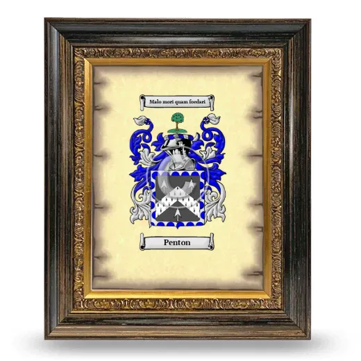 Penton Coat of Arms Framed - Heirloom