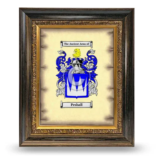 Peshall Coat of Arms Framed - Heirloom