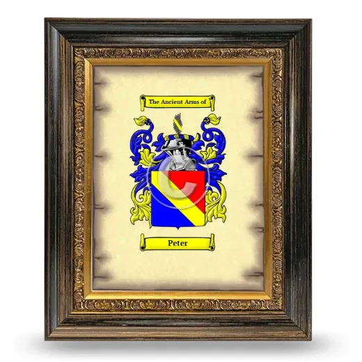 Peter Coat of Arms Framed - Heirloom