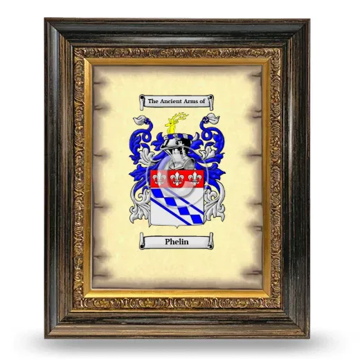 Phelin Coat of Arms Framed - Heirloom