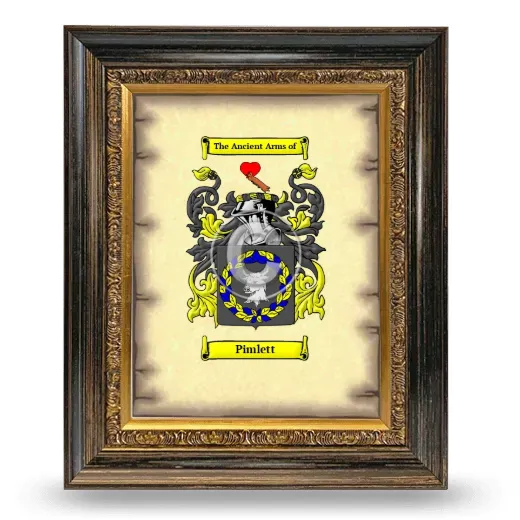 Pimlett Coat of Arms Framed - Heirloom