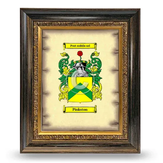 Pinkston Coat of Arms Framed - Heirloom