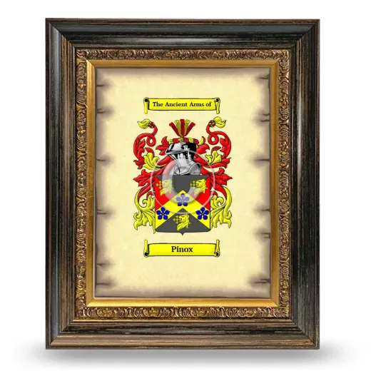 Pinox Coat of Arms Framed - Heirloom