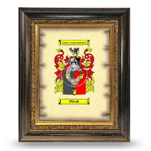 Pittok Coat of Arms Framed - Heirloom
