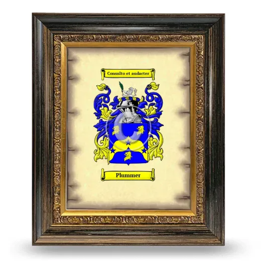 Plummer Coat of Arms Framed - Heirloom