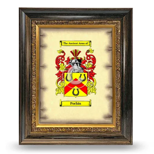 Pochin Coat of Arms Framed - Heirloom