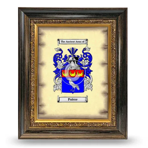 Poivre Coat of Arms Framed - Heirloom