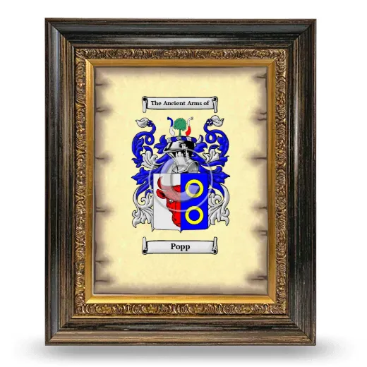 Popp Coat of Arms Framed - Heirloom