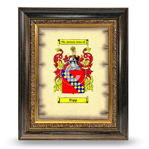 Popp Coat of Arms Framed - Heirloom