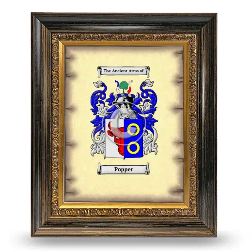 Popper Coat of Arms Framed - Heirloom
