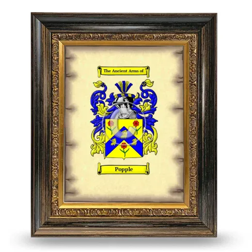 Popple Coat of Arms Framed - Heirloom