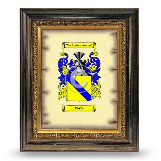 Porte Coat of Arms Framed - Heirloom