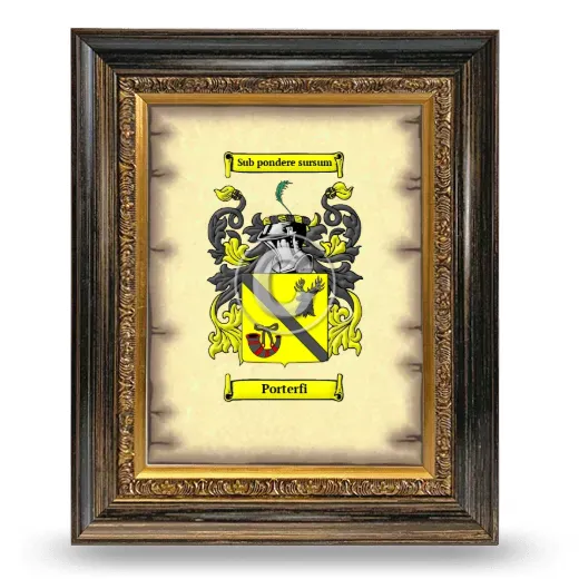 Porterfi Coat of Arms Framed - Heirloom