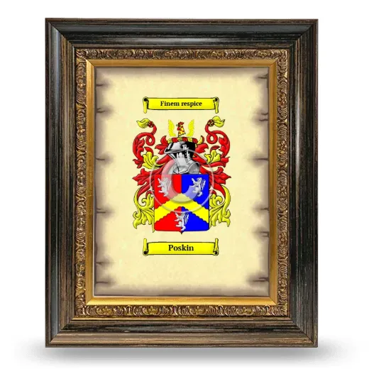 Poskin Coat of Arms Framed - Heirloom
