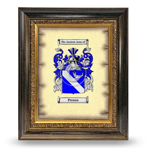 Preaux Coat of Arms Framed - Heirloom