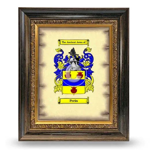 Prein Coat of Arms Framed - Heirloom