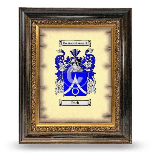 Puck Coat of Arms Framed - Heirloom