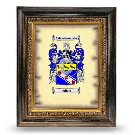 Pullem Coat of Arms Framed - Heirloom