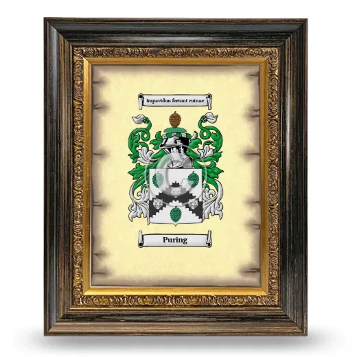 Puring Coat of Arms Framed - Heirloom