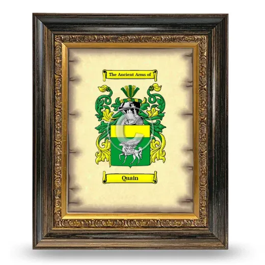 Quain Coat of Arms Framed - Heirloom