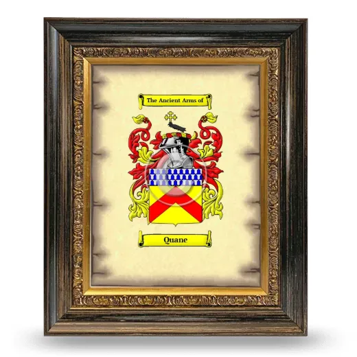Quane Coat of Arms Framed - Heirloom