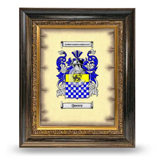 Querry Coat of Arms Framed - Heirloom