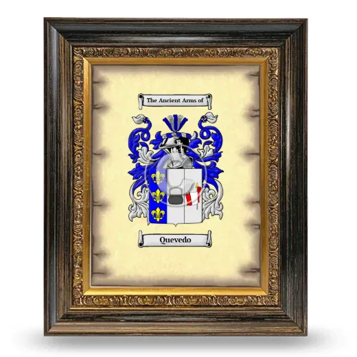 Quevedo Coat of Arms Framed - Heirloom