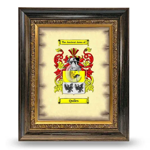 Quiles Coat of Arms Framed - Heirloom