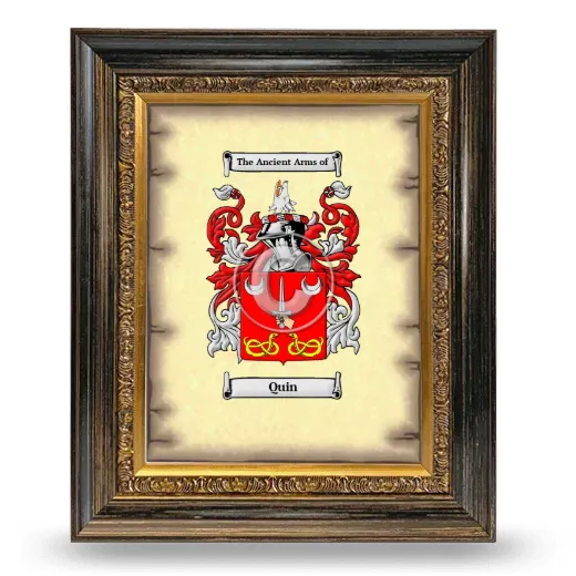 Quin Coat of Arms Framed - Heirloom