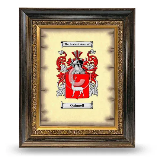 Quinnell Coat of Arms Framed - Heirloom