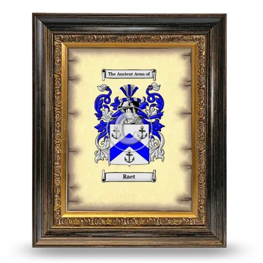 Raet Coat of Arms Framed - Heirloom